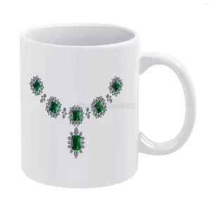 Tazas Grand Vladimir y colgante Taza blanca Cerámica Creativo Diamante Bling Liz Taylor Burton Ruso Esmeralda Gre