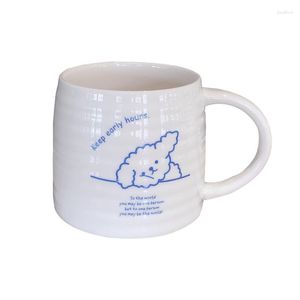 Tazas Japonés Simple Cerámica Chica Estudiante Teddy Perro Lindo Dibujos Animados Personalidad Creativa Tendencia Taza Oficina Café Agua Bebida Hogar