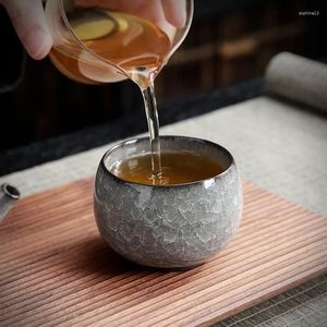 Tasses de style japonais glace crack tasse tasse bouddhiste humeur céramique vintage céladon chinois accessoires personnels