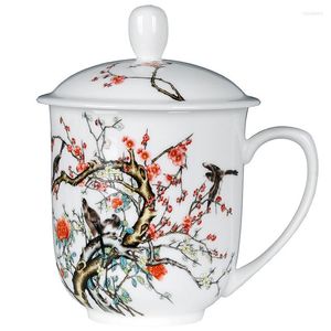 Tasses Jingdezhen Tasse à thé en céramique avec couvercle en porcelaine Bureau d'eau Réunion VUP El Company Pastel personnalisé