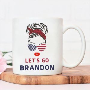 Tasses Let's Go Brandon Conservative Juice Us Flag Gift Ceramics Women Fashion With Handrip Recyclable Water Cup