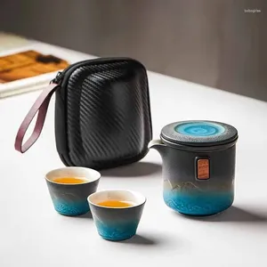 Tazas Tazas de café vintage de cerámica de lujo Viajes al aire libre Té portátil con bolsa Ideas de regalos hechas a mano personalizadas para amigos