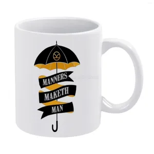Tasses Manners Maketh Man White Mug 11oz en céramique thé tasse de café ami cadeau d'anniversaire Kingsman les films de services secrets F