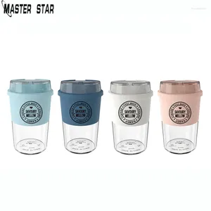 Tazas Master Star Taza de café pequeña partable TRITAN con tapa abatible Tazas de oficina para automóvil de viaje