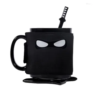 Tazas Ninja Ceramic Mug máscaras negras 1 parte creativa de café Japonés Café Té Novedad Regalos