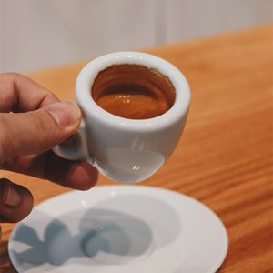 Mugs Nuova Point Professional Competition Level Esp Espresso S Glass 9mm Thick Ceramics Cafe Espresso Mug Coffee Cup Saucer Sets 230712