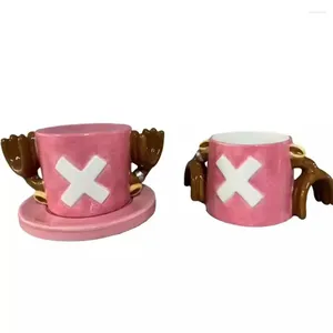 Tasses One Piece Anime tasse créative trois frères chapeau en forme de tasse à café en céramique fêtes Cosplay Ace Luffy tasses d'eau