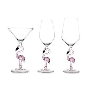 Tazas Pink Flamingo Cocktail Glass Crystal Champagne Wine Cup Martini Goblet para bodas Celebración Fiestas de Acción de Gracias Amante 231212
