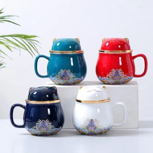 Tasses Ensemble de thé portable avec étui Théière et tasse de chat chanceux faisant des fournitures chinoises en plein air de voyage