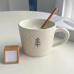 Tazas Estilo Taza de cerámica japonesa Diseño Café Té Pequeño Pino Patrón Taza Avena Desayuno Botella de agua Drinkware