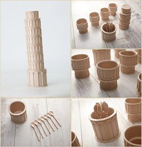 Tasses Talian Attractions la tour penchée de Pise tasses pliantes ensemble de tasses à café cadeaux de décoration de la maison