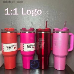 Tazas de EE. UU. Envío Co-ed Holiday Tumbler H2.0 40OZ Mu Cosmo CHOCOLATE VULBLER VULBLER CUCA TARET BARETA Café Valentín Día IFT Sparklin L49