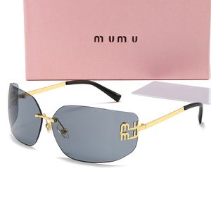Gafas de sol de diseñador para mujer mui para mujeres de alta calidad espejo solar ovalado marco gris blanco retro gafas de prescripción de nuevos productos de sol de gafas redondas con caja con caja