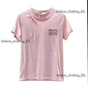 MUIMUI THICHA Diseñadora Mujeres Fashion Tiende Spring New Rhinestone Decoración de algodón puro Camiseta de manga corta 961 Mui Muis Sun Glasses T Shirt