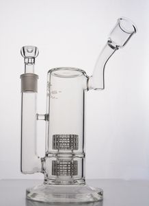 Mobius Bong Double Stéréo Matrix Perc Dab Rig Épais Bubbler Pipe À Eau Recycleur Plates-formes Pétrolières Avec Bent Bras 18 mm Joint Bong En Verre