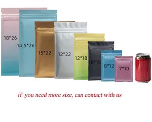 Multi couleur refermable Zip Mylar sac de stockage des aliments sacs en papier d'aluminium sac d'emballage en plastique pochettes anti-odeurs