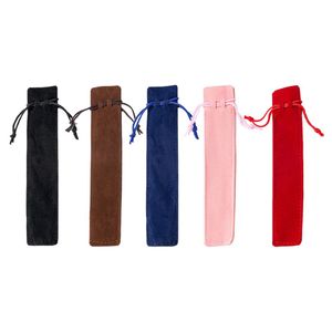 Multi Color Single Velvet Drawstring Pen Pouch Sleeve Holder Pen Case Gift Pencil Bag