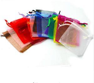 Multi couleurs bijoux emballage Transparent gaze sac Casamento 9x12 cm korah mariage cadeau sacs Organza pochette GA20