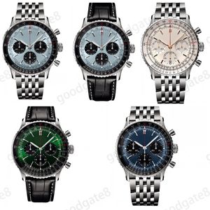 Multi dial reloj perfecto navitimer relojes para hombre negocios B01 damas orologio 50 mm correa de reloj plateada elegantes relojes de diseño de alta calidad xb010 C23