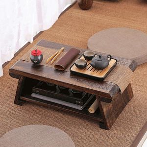 Mesa de té japonesa de madera múltiples para muebles de sala de estar Bajo moderno minimalista Compact tatami Café plegable Madera de madera