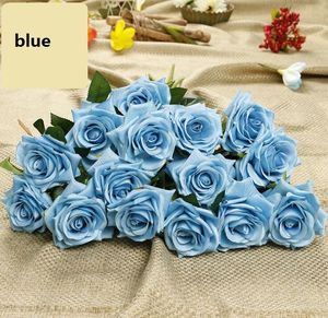 Rose de soie multicouches fleurs artificielles pour les décorations de mariage couleurs rouge/rose/bleu/blanc tige unique Rose fleurs décoratives de mariage