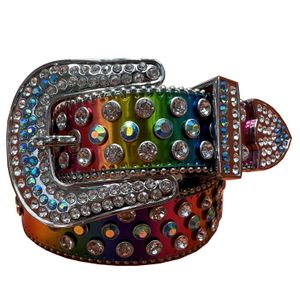 Ceinture Bb multi-styles Mode Hommes femmes ceintures de créateurs cloutées avec une ceinture en strass brillants pour un cadeau d'anniversaire