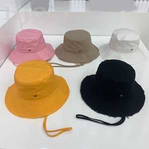 Gorra de diseñador multicolor Le Bob sombrero de cubo borlas cordón ajustable plateado letra casquette compras en la calle algodón retro sombrero para hombre pescador PJ027 C23