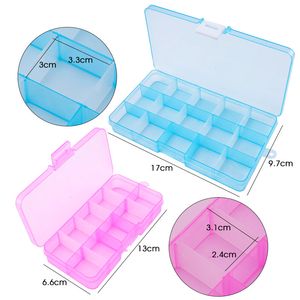 Organisateur de stockage de bijoux multicolores diamants en vrac Récipient en plastique réglable pour strass Boucles d'oreilles en perles de cristal