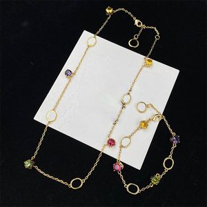 Bijoux multicolores pendentif colliers femmes creux ovale oranament colliers réglables dorés bracelets pour dame