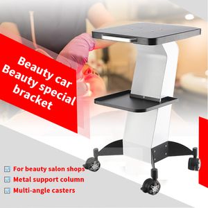 Chariot de beauté multifonction pour salon familial, accessoires identiques, utilisation sur piédestal, roue de chariot roulant, support en aluminium, pièces d'appareil de soins personnels avec 4 roues