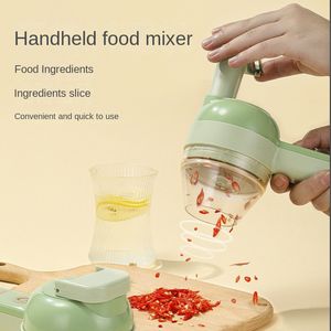 Multifunctional Fruit Slicer Electric Vegetable Chopper Tools Chargeable Wireless Gatling Veggie Cutter Handheld Garlic Paste Peeler Electric Brush ZL1308