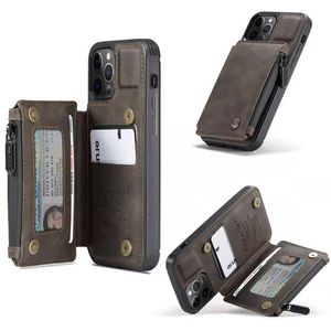 Portefeuille en cuir multifonctionnel RFID Card Case Cas de téléphone pour iPhone 13 12 11 Pro Xr X Xs Max 8 7 6S Plus Samsung S21 S20 Note20 Ultra DHL Fast