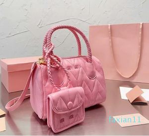 Mamá Classic Pink Tote Bag Bolso de diseñador para mujer Totes de lujo de cuero Monedero negro Bolsos de hombro elegantes con billetera Luxurys