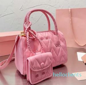 Mamá Classic Pink Tote Bag Bolso de diseñador para mujer Totes de lujo de cuero Monedero negro Bolsos de hombro elegantes con billetera Bolsos de lujo