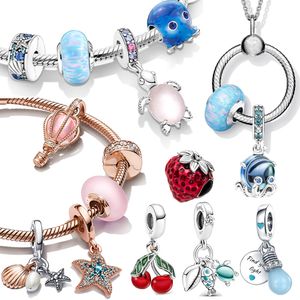 Murano Glass New 2023 Charm Beads 925 Sterling Silver Fit Pandora 925 Original pulsera Beads Charms para colgante joyería regalo