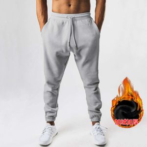 Pantalon de fitness pour hommes musculaires hiver peluche épaisse leggings d'entraînement en plein air élastique coupe ajustée course pantalon de créateur pour hommes