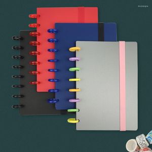 Trou de champignon A5 Stripe Notebook Cover Love-feuille Brochet Sobre ￩lastique 8 PCS Disques de liaison Ensemble de liant