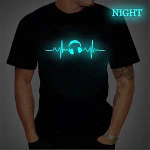 Símbolo de la música Heartbeat Luminous Women Men T Shirt Summer ops For Men s Casual Harajuku ops ee Mens Male Clothes 220613