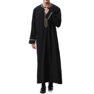 Musulmán Jubba Thobe Conjuntos de ropa islámica para hombres Abaya Jilbab Camisa musulmana Túnicas Eid Mubarak Medio Ramadán Camisetas