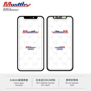 MUSTBY 5PCS Téléphone cellulaire Verre extérieure avec film de colle OCA pour iPhone 14 13 12 11 15 Pro Max XS LCD Affichage tactile Affichage