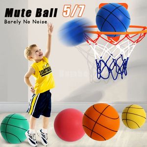 Mute Bouncing Ball 24cm Indoor Silent Basketball Size 7 Outdoor Foam Toys Baby Bounce Football 18cm Children Sports Balls 240123