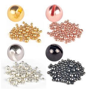 MUUNN 200 pièces perles fendues en tungstène 1.5-6.4mm matériel de pêche à la mouche perles de tungstène Jig crochet balle perles de pêche outil poisson 4 couleur 231225