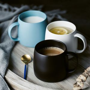 MUZITY Tasse en céramique Tasse à café ou à thé en porcelaine mate 450 ml Tasse à lait pour petit-déjeuner Drinkware T200506