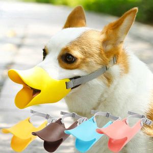 Museau Silicone canard museau chien masque pour chiens de compagnie Anti morsure arrêter d'aboyer petit grand chien bouche muselières chien de compagnie accessoires Latex