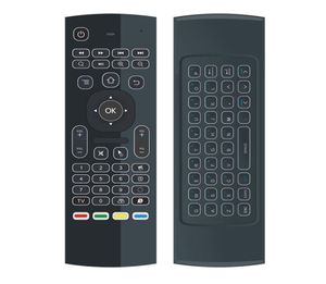 MX3 rétro-éclairage X8 Mini clavier IR apprentissage Qwerty 24G télécommande sans fil 6 axes Fly Air souris rétro-éclairé pour Android TV Box5551151