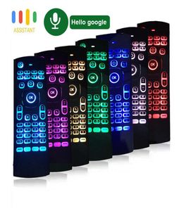 MX3 Pro Backlit Backlight Air Mouse Mini Wireless Keyboard Google Voice Remote Control Gyro IR Apprentissage pour Android TV Box PC8975347