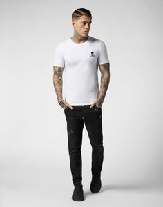 PP Mens Designer Brand T Shirts New Summer Basic Solid T-shirt Hombres Moda Bordado Skull T-shirt Hombre Alta calidad 100% Cotton Tees