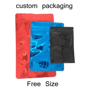 Sac Mylar Personnaliser toutes les tailles de sacs de vente au détail Emballage pré-roulé Conceptions OEM Autocollant personnalisé 3,5 g 7 g 10 g Sacs de 1 livre Boîtes Taille libre Paquet de chariot de vape