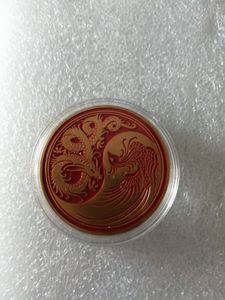 Mystérieux cadeau de style chinois Yin Yang Dragon Phoenix relief tridimensionnel argent noir médaille commémorative pièce de monnaie Tai Chi