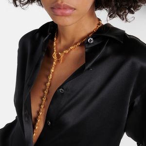 Collar MYTHERESA TF Moon Lariat, misma réplica de joyería fina, collar con colgante de cruz chapado en oro y cobre para mujer, collar de diseñador, regalo de San Valentín